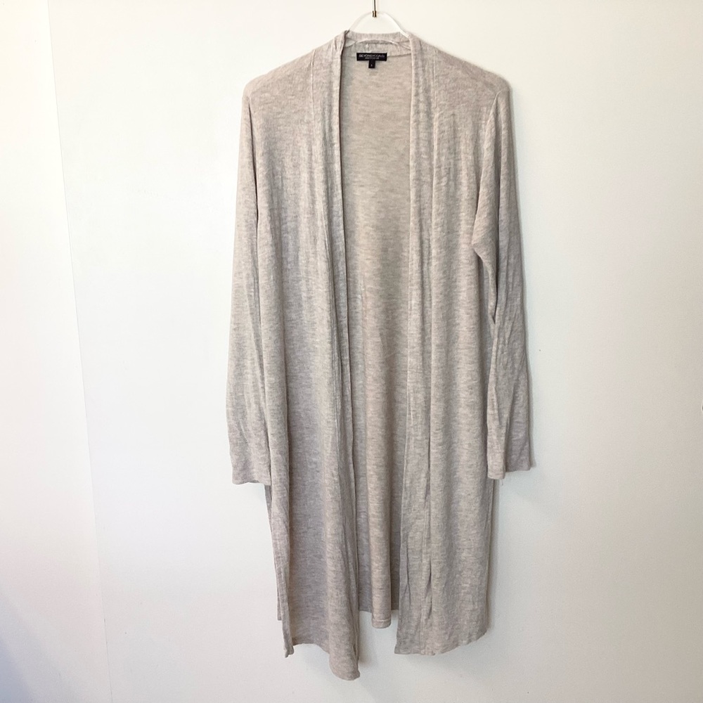 Beyond Yoga Long Line Open Cardigan - Heather Tan  - L